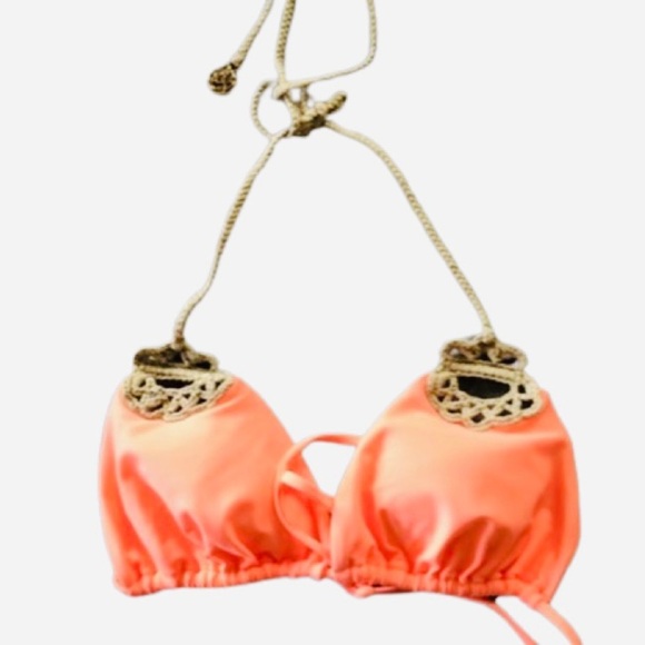 Luli Fama Miami Bright Orange  Corazon Loco Bikini Top - Picture 6 of 8